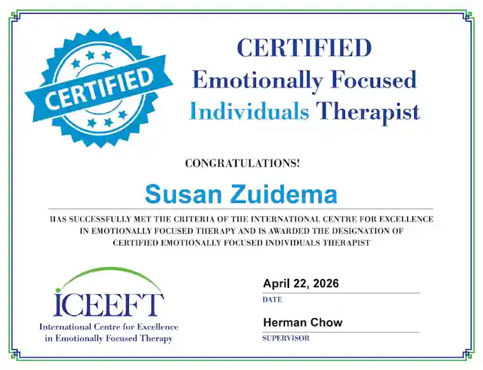 Susan Zuidema, ICEEFT certified EFIT therapist
