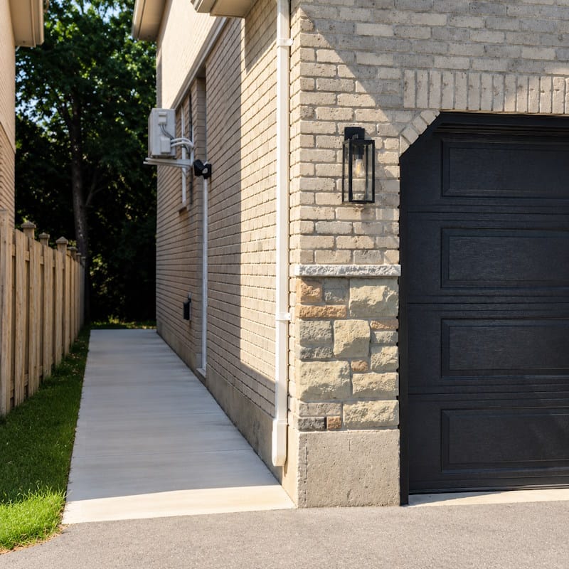 Ancaster office access beside the garage